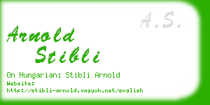 arnold stibli business card